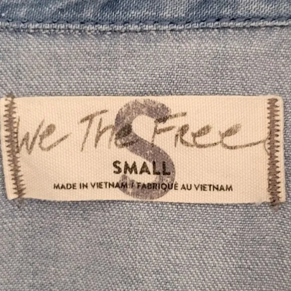 We the Free Hannah Denim Mini Dress Tunic Free People