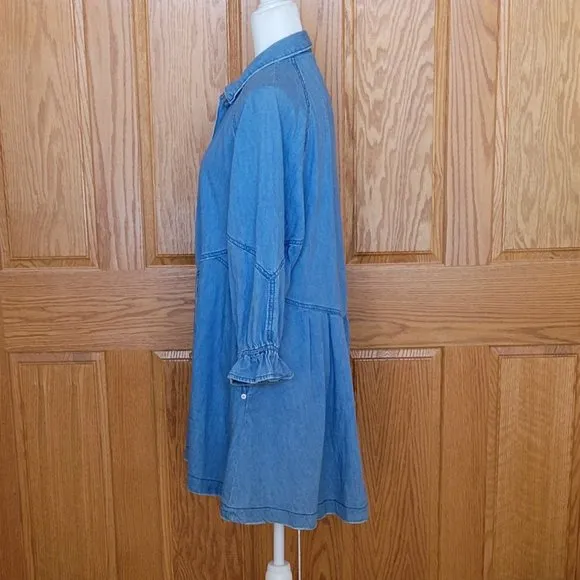 We the Free Hannah Denim Mini Dress Tunic Free People