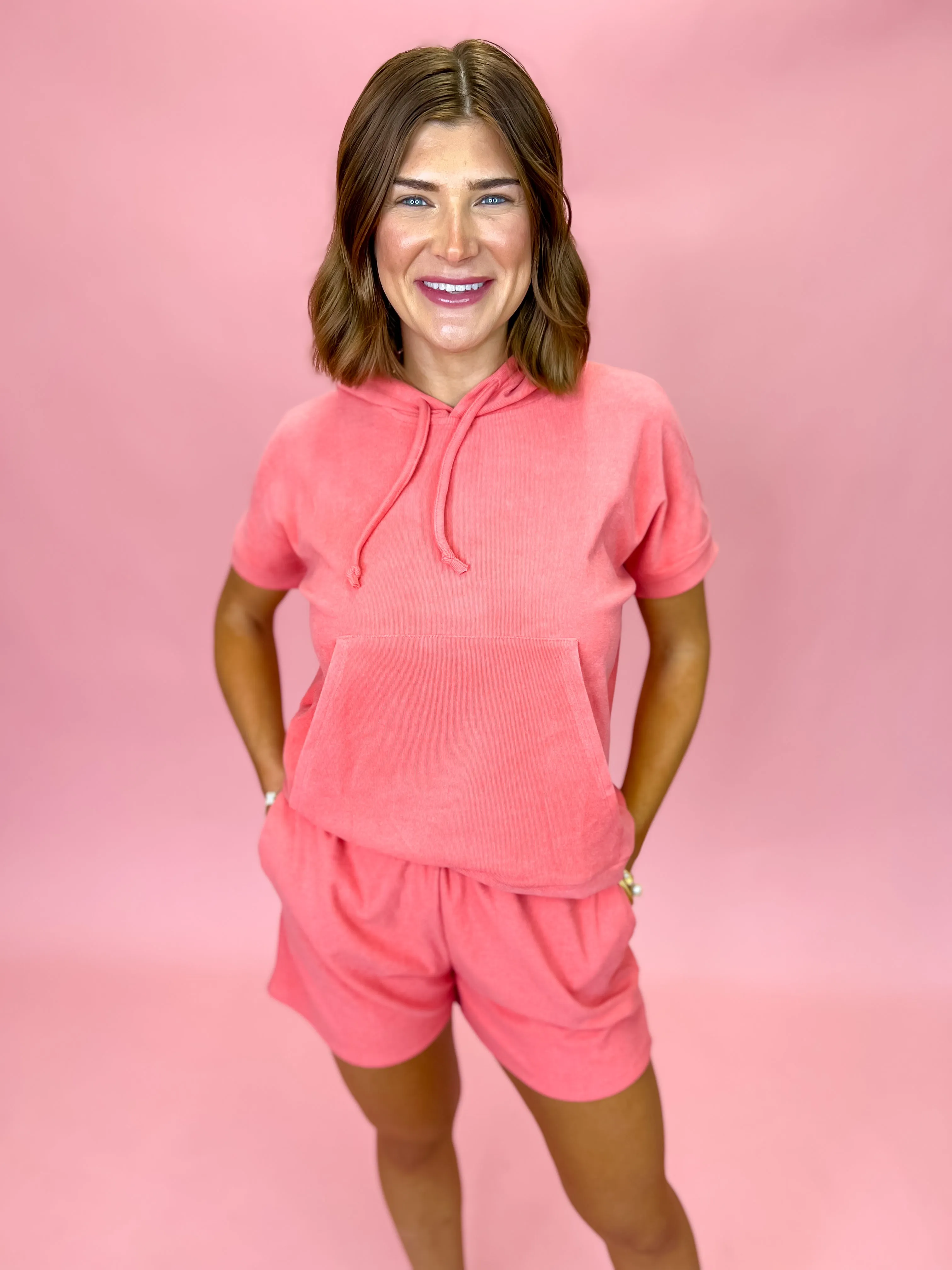Weekend Brushed Pocket Shorts - Coral