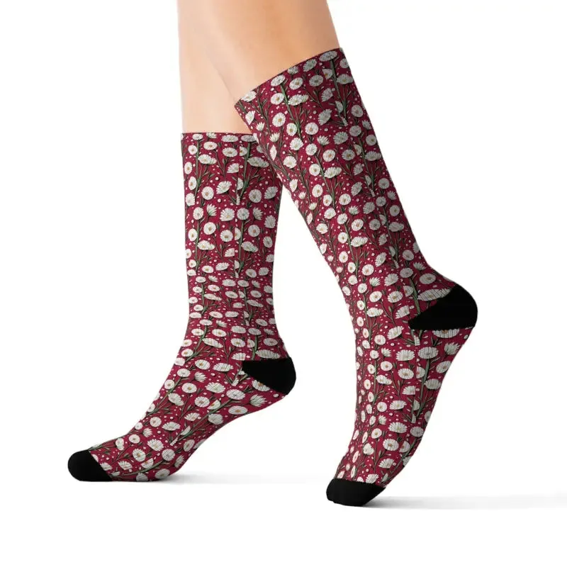 White Daisy Flowers Socks Style and Comfort