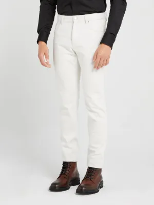 White Slim Fit Woven Trousers