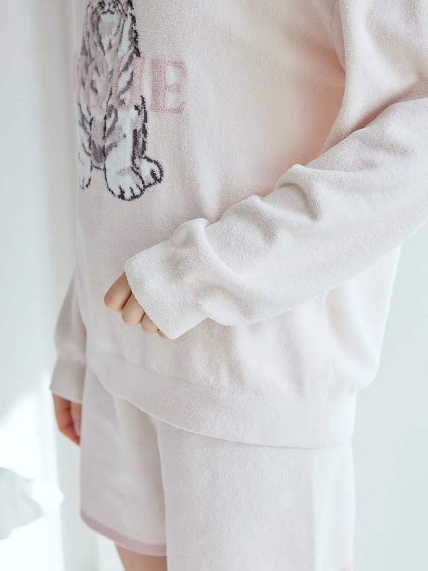 White Tiger Pullover & Shorts Loungewear Set
