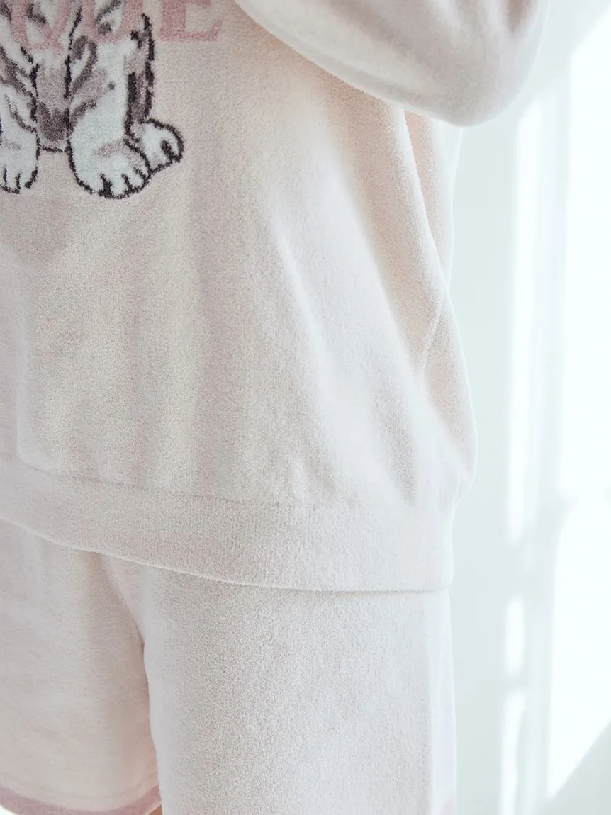 White Tiger Pullover & Shorts Loungewear Set