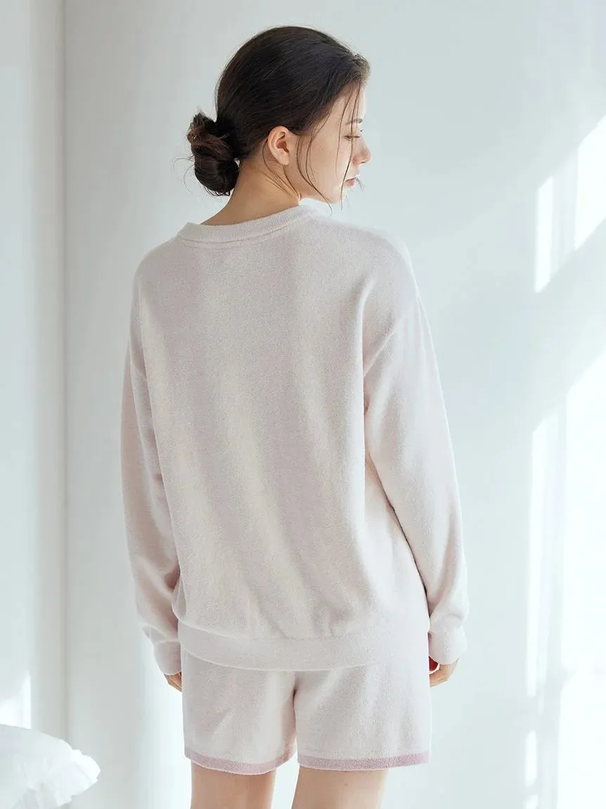 White Tiger Pullover & Shorts Loungewear Set