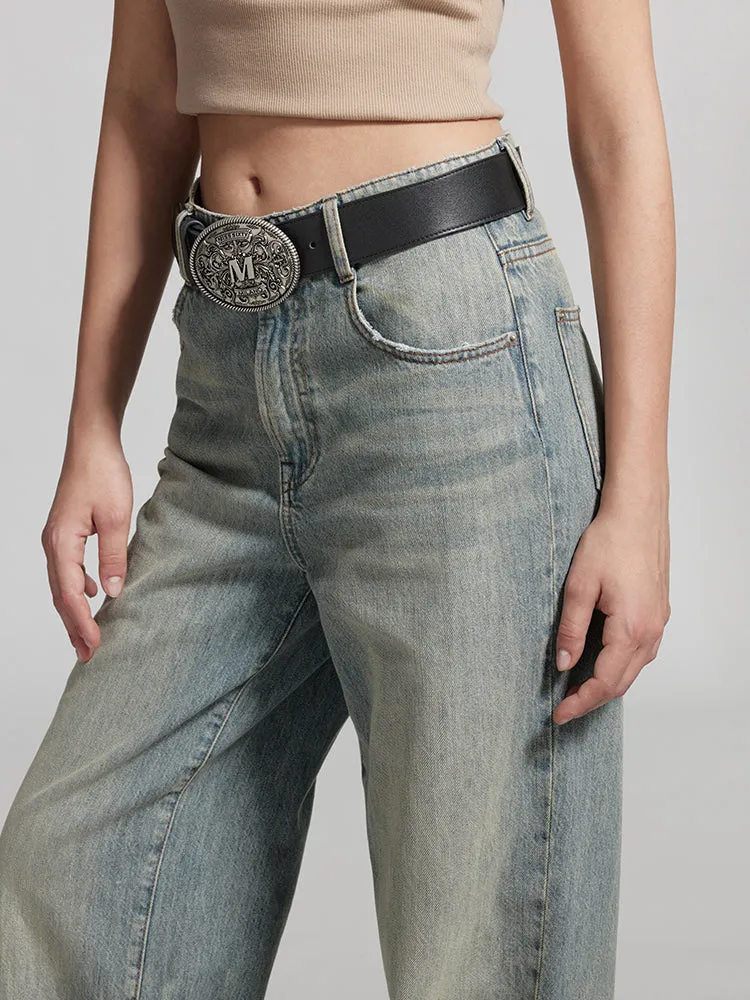 White Wide-Leg Jeans