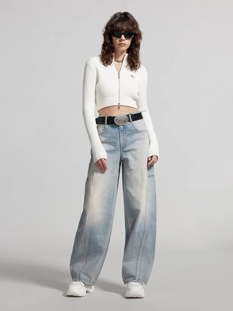 White Wide-Leg Jeans