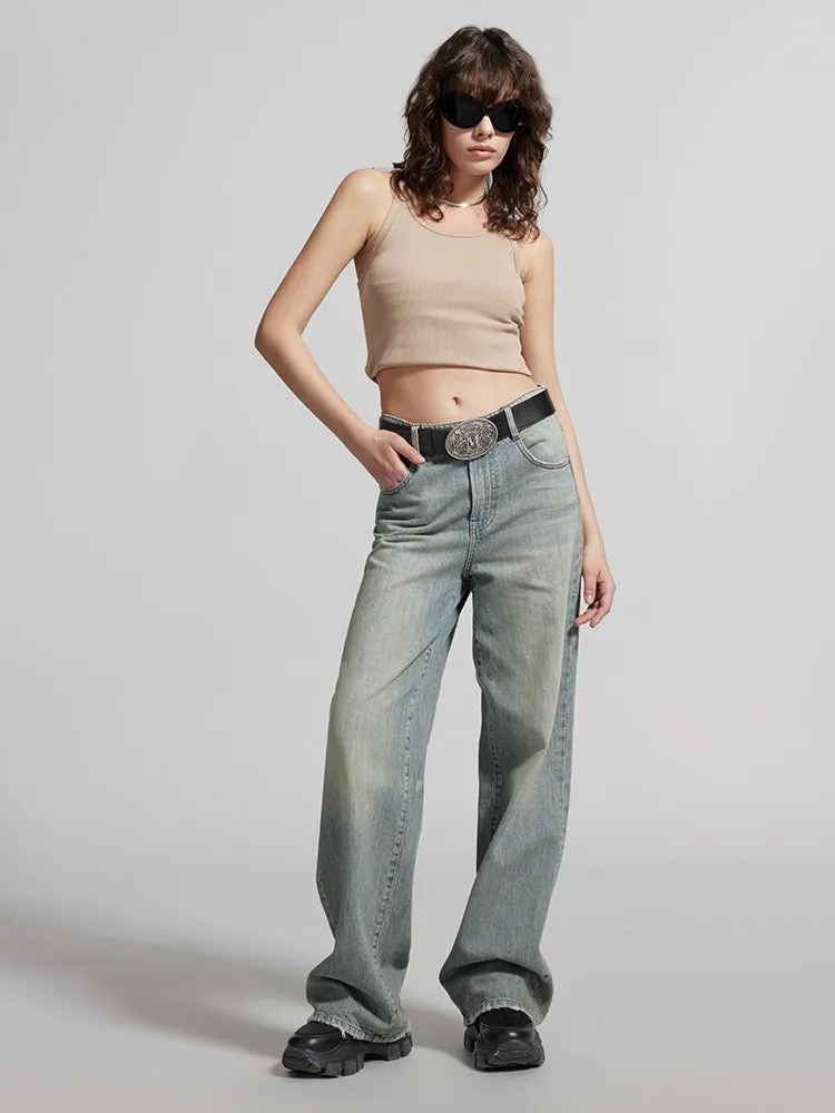 White Wide-Leg Jeans
