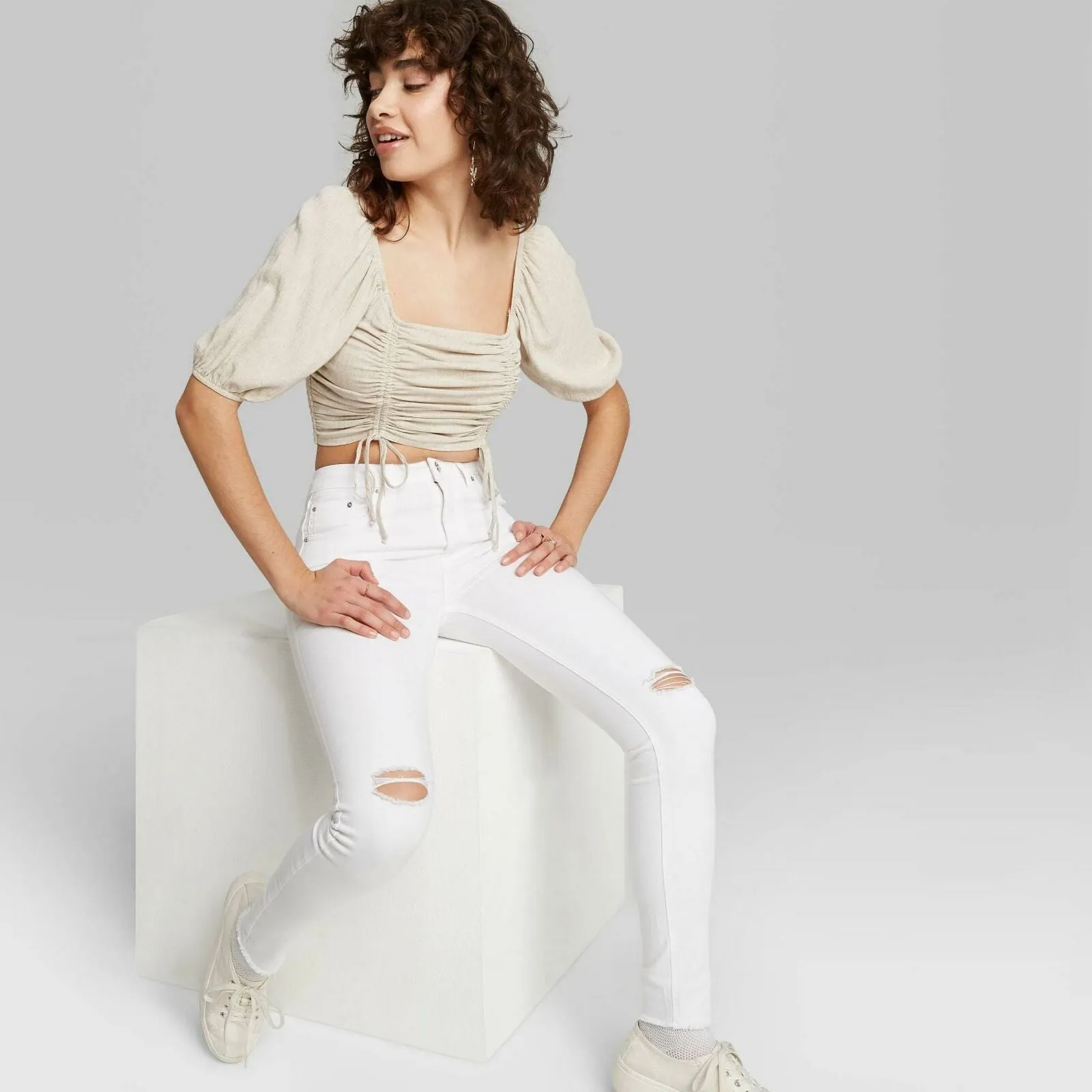 Wild Fable Women's High Rise Distressed Skinny Jeans