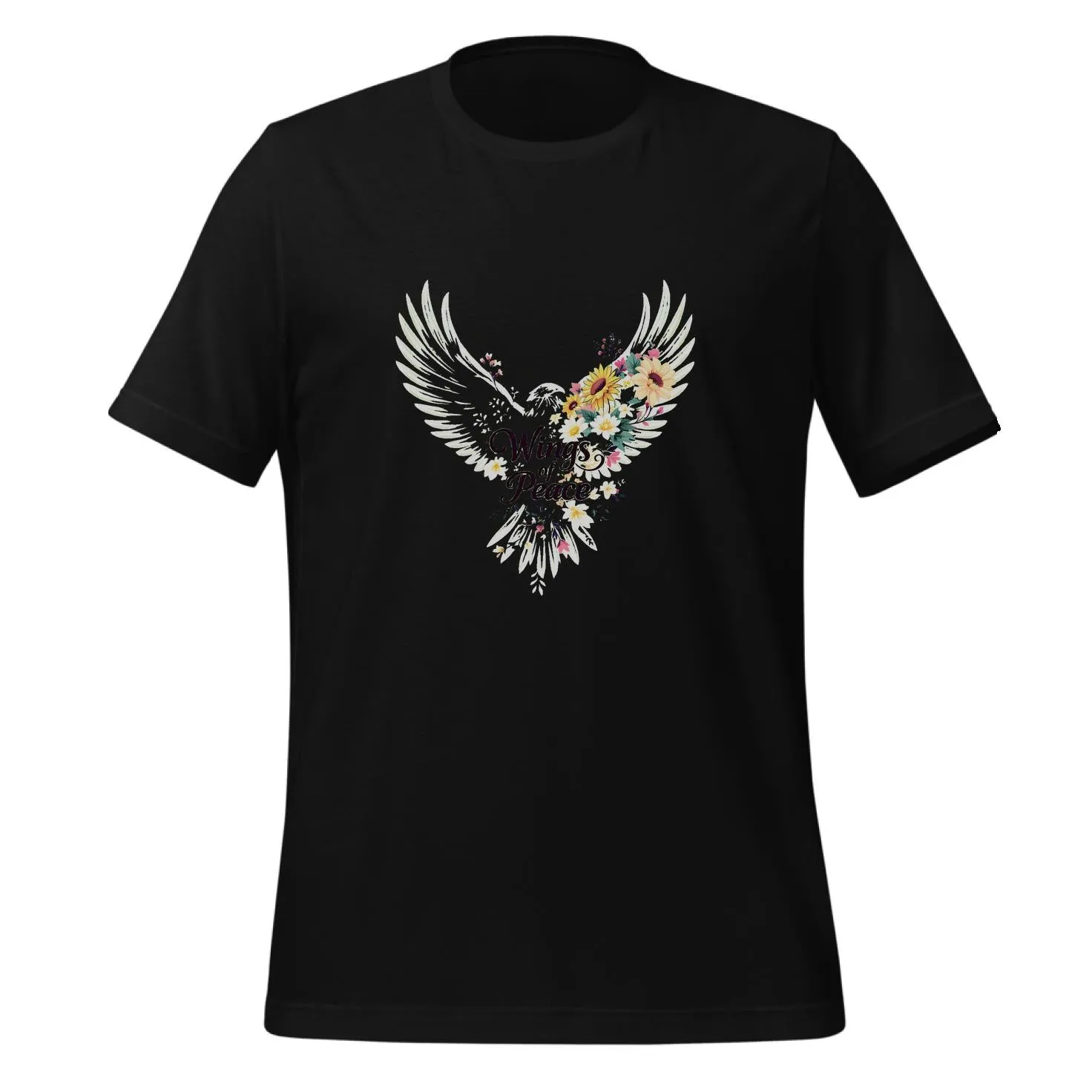 Wings of Peace Floral Hawk Design | Classic T-Shirt (Unisex)