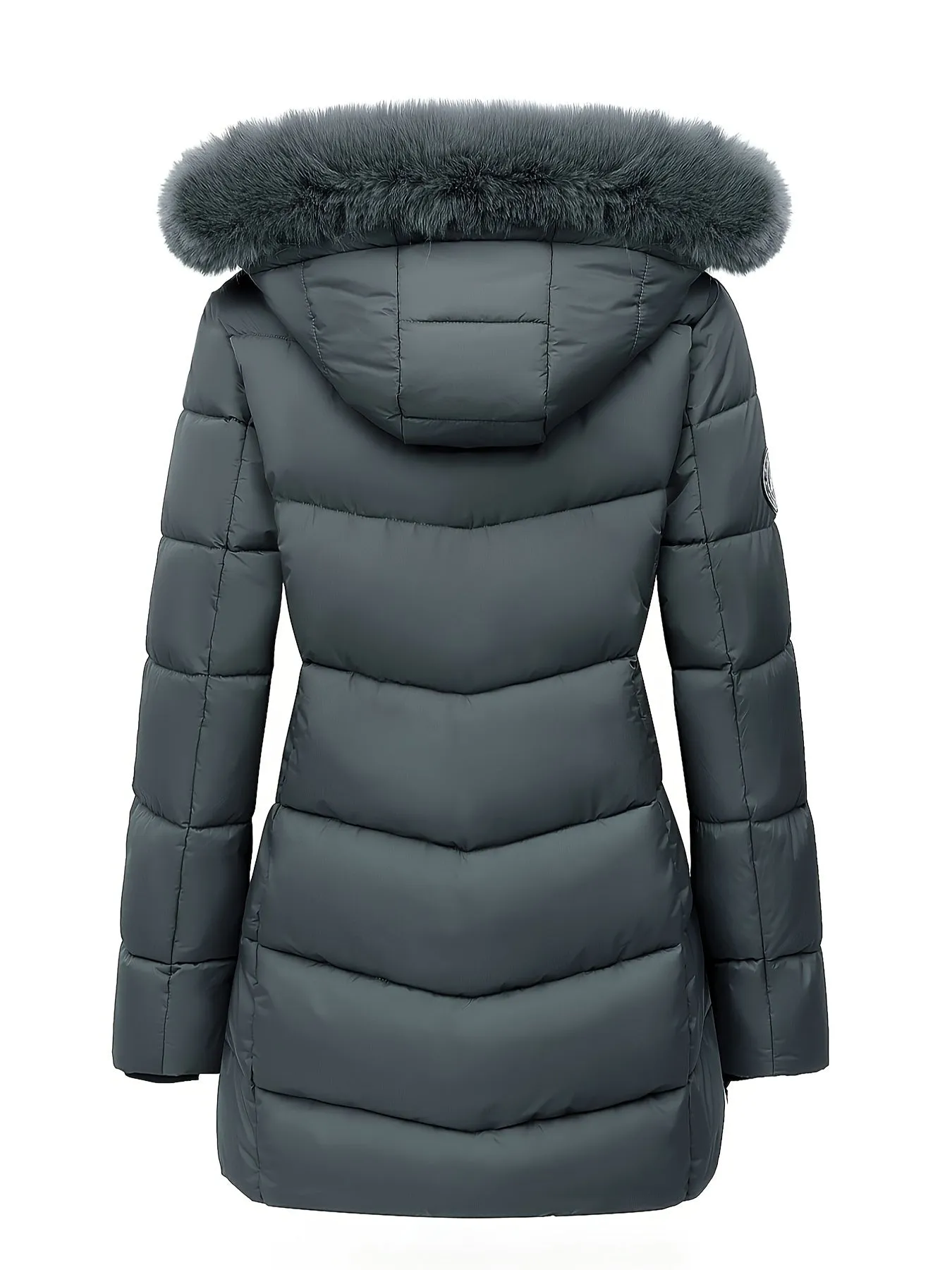 Womens Cozy Faux Fur Lined Puffy Coat  Warm  Stylish