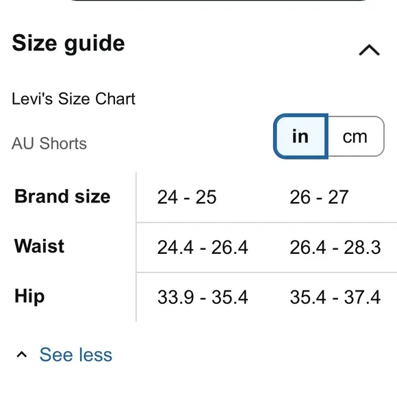 Women’s Levi’s Classic Bermuda Shorts Size 26