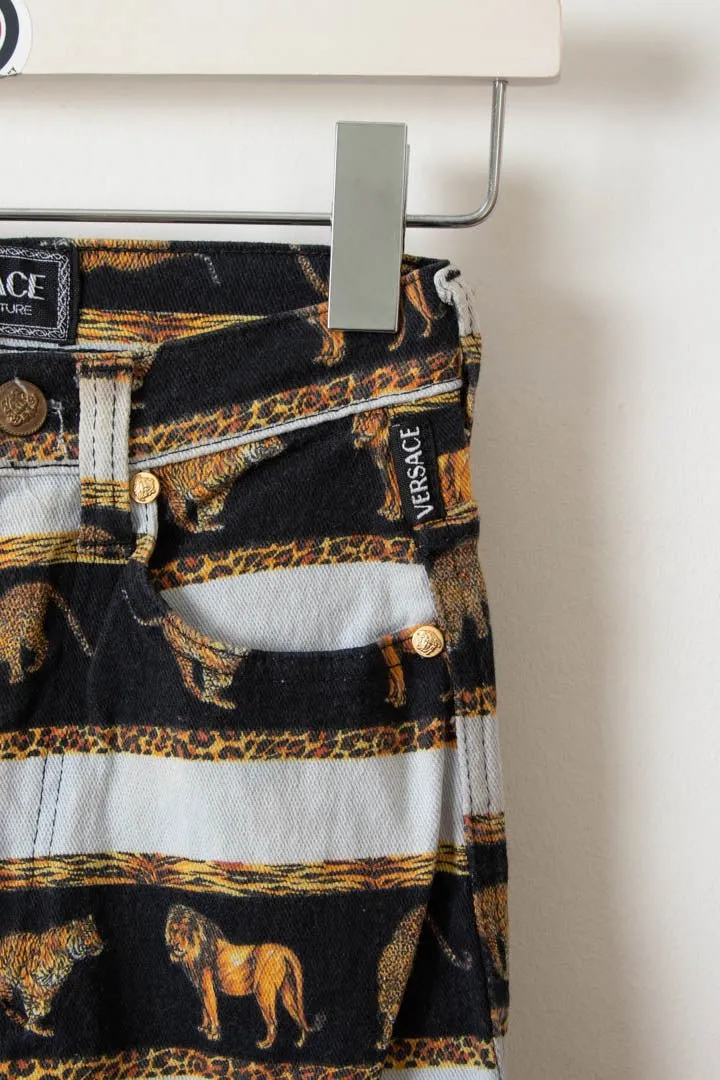 Women's Versace Tiger Lion Print Jeans (4)