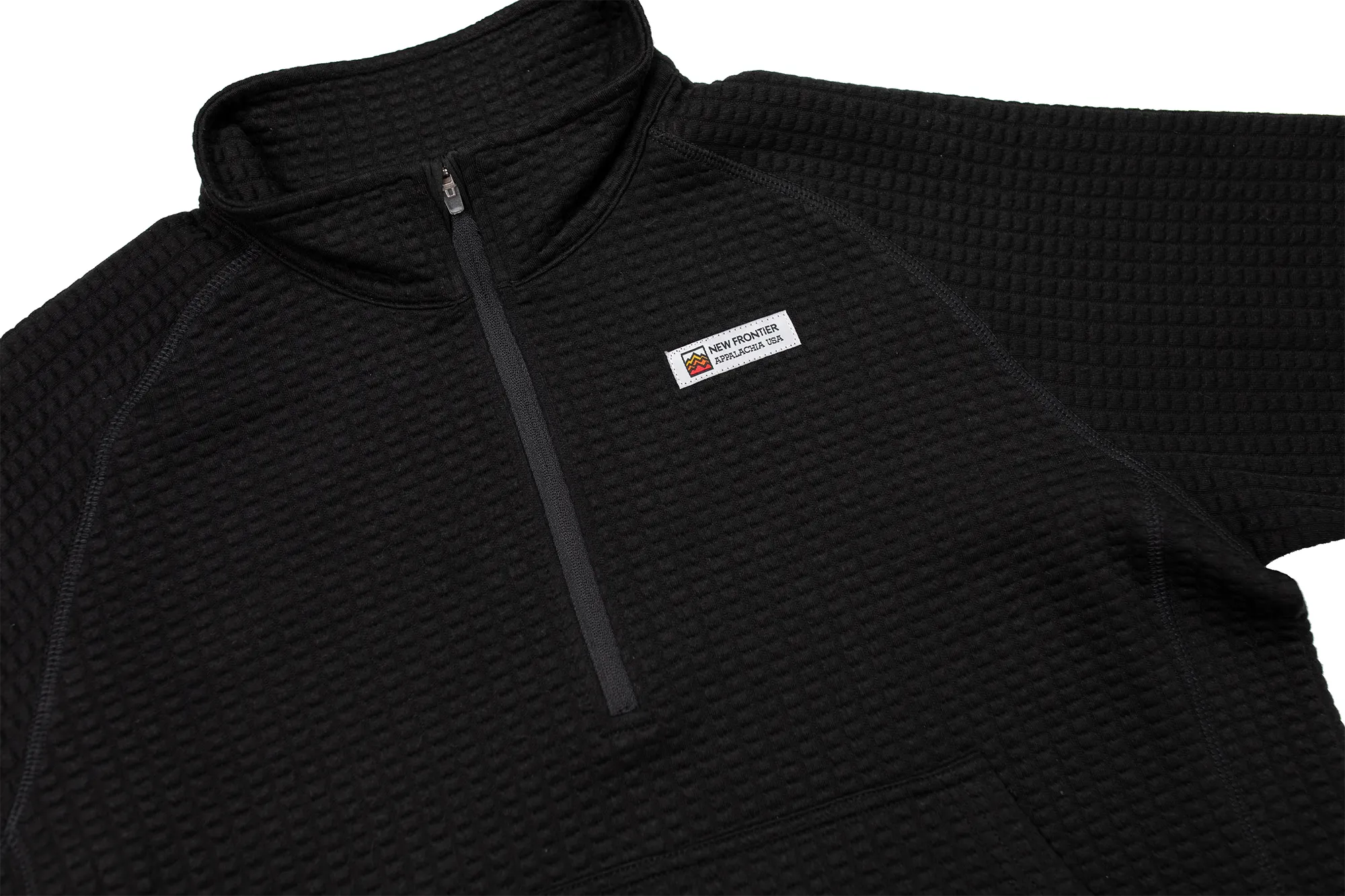 Women's Waffle 1/2 Zip (Black)