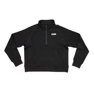 Women's Waffle 1/2 Zip (Black)