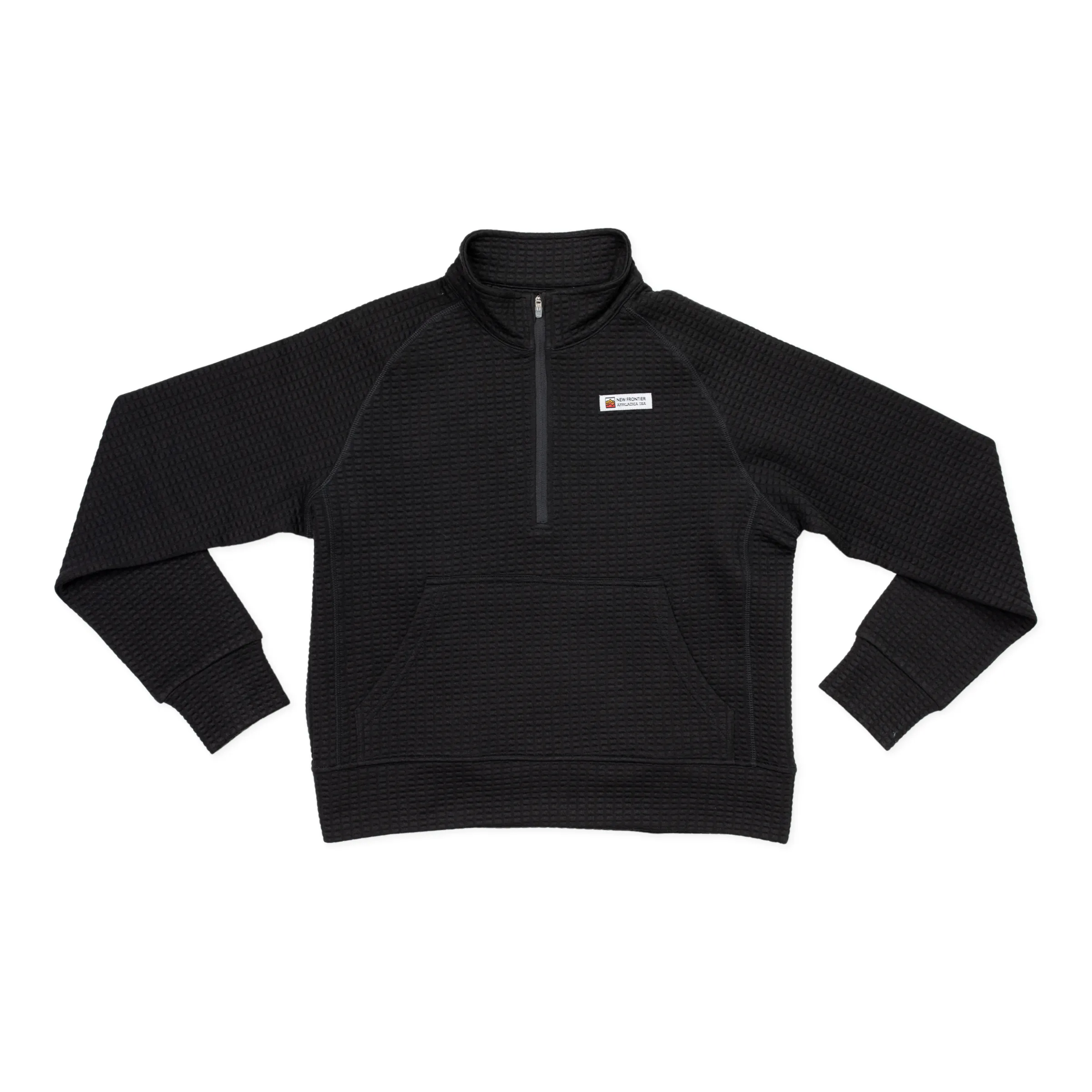Women's Waffle 1/2 Zip (Black)