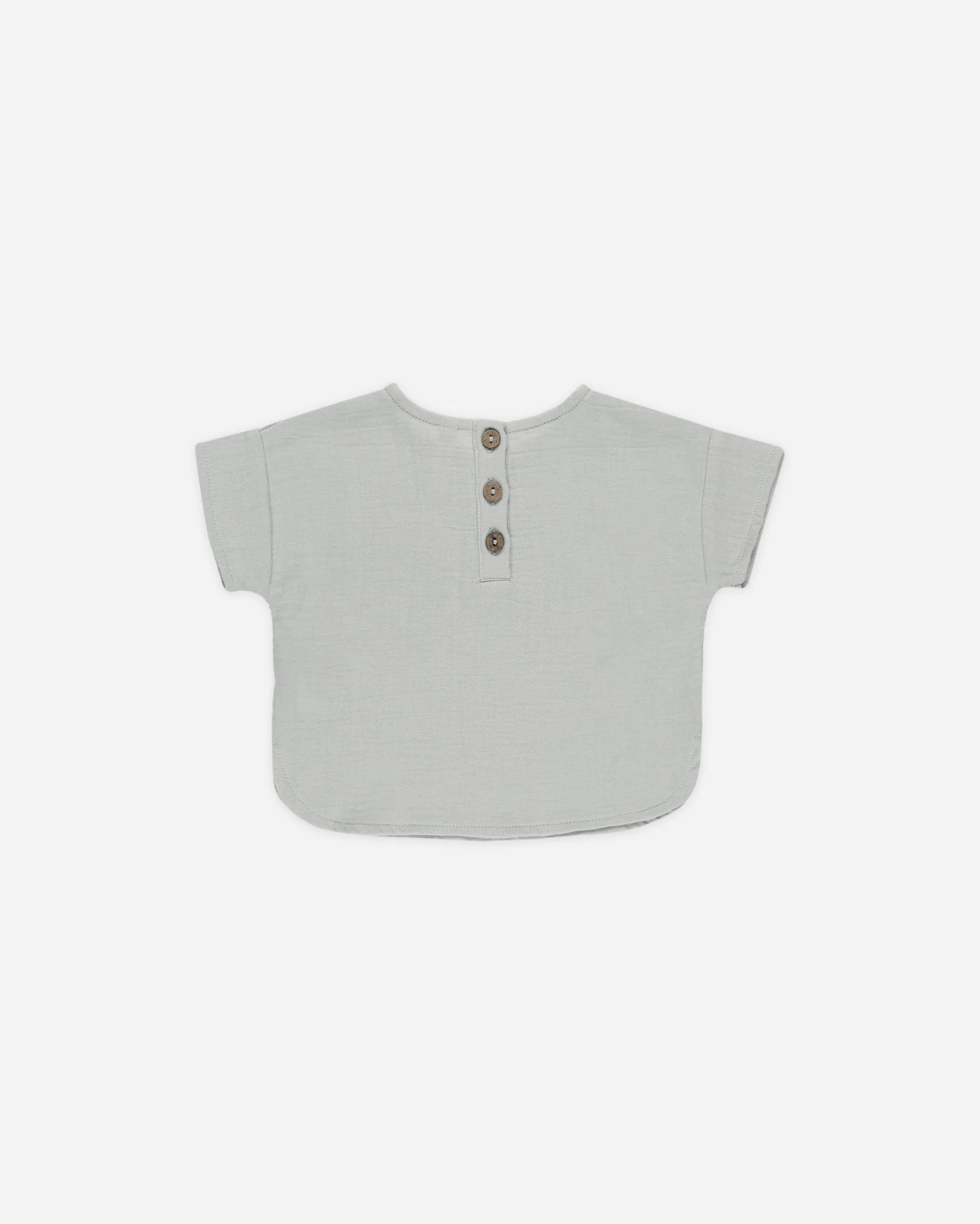 Woven Boxy Top   Short Set | Sky
