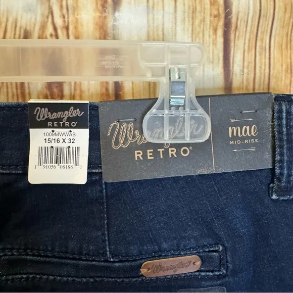Wrangler Retro Women’s Mae Mid-Rise Wide Leg Trouser Denim Jeans Size 15/16