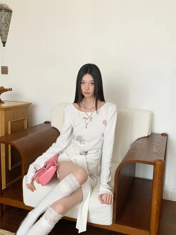 Y2K Bunny Wrap Tie Top