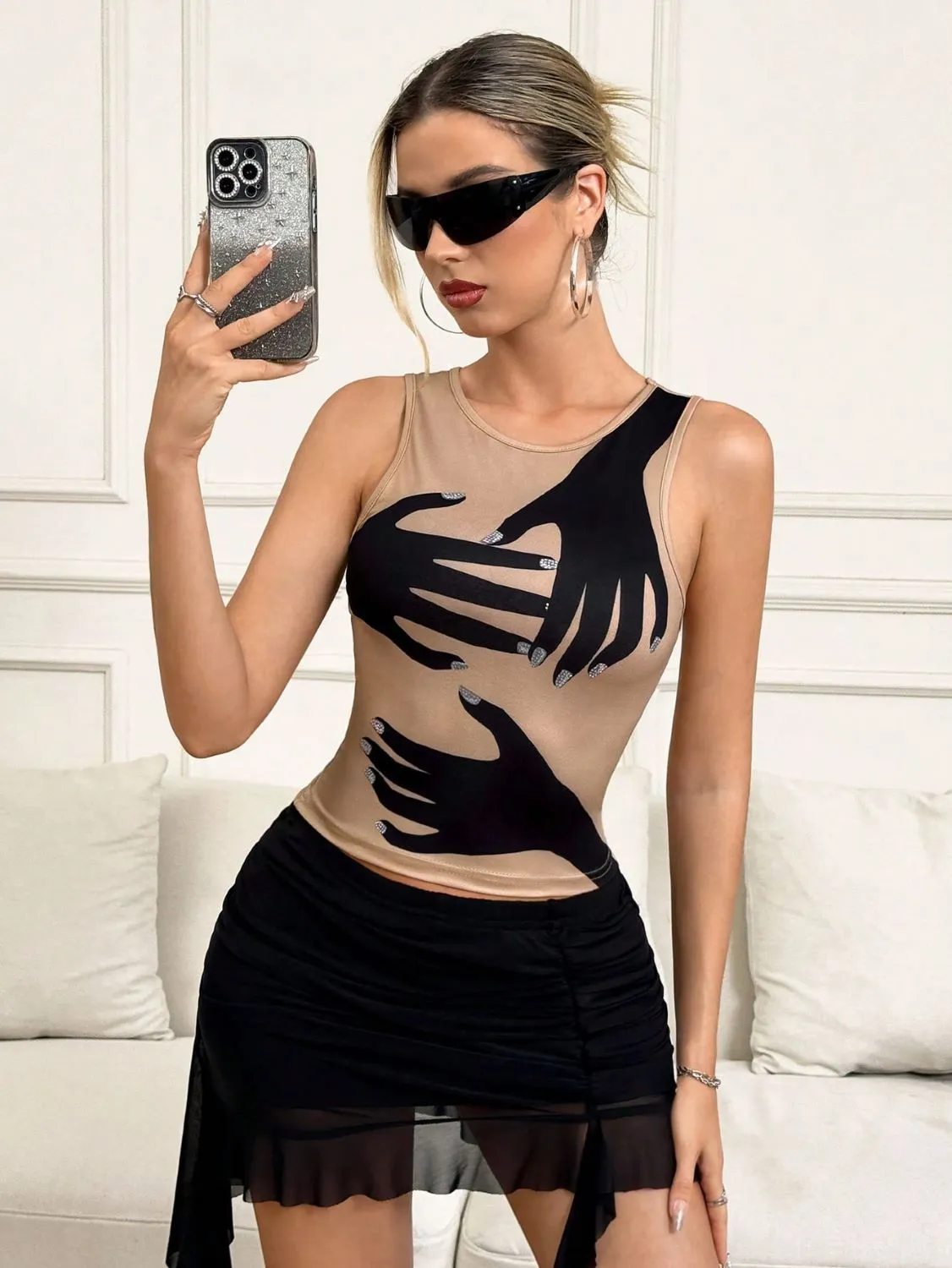 Y2K Printed Tank Top