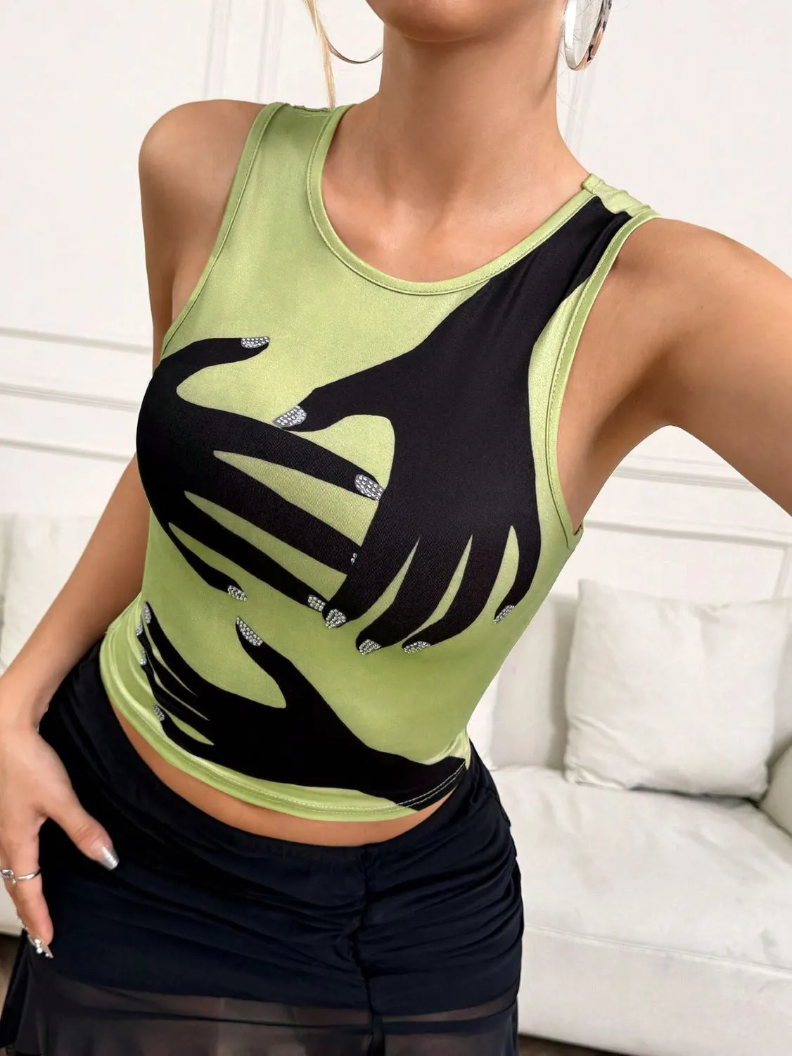 Y2K Printed Tank Top