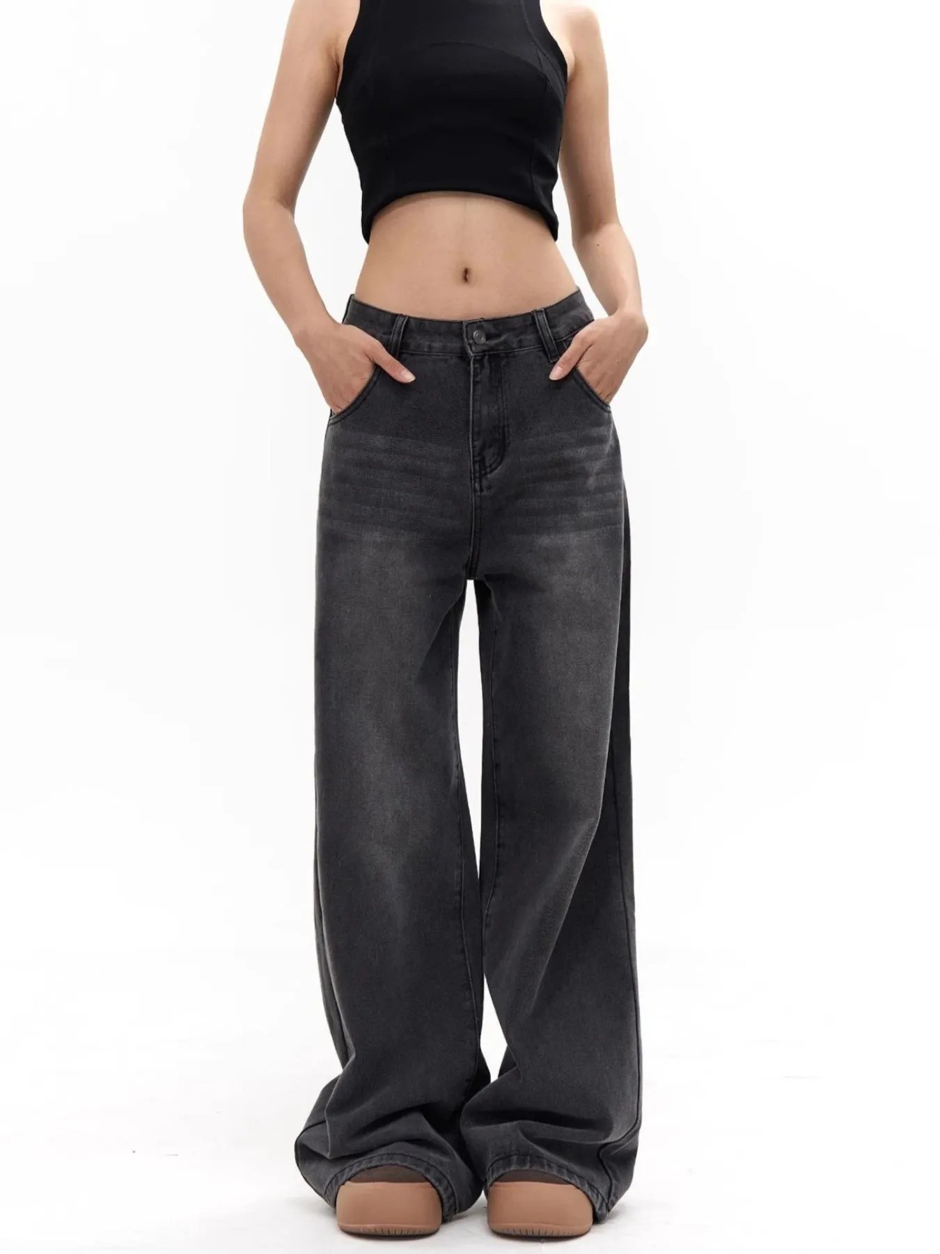 Y2K Wide Leg Low Rise Jeans