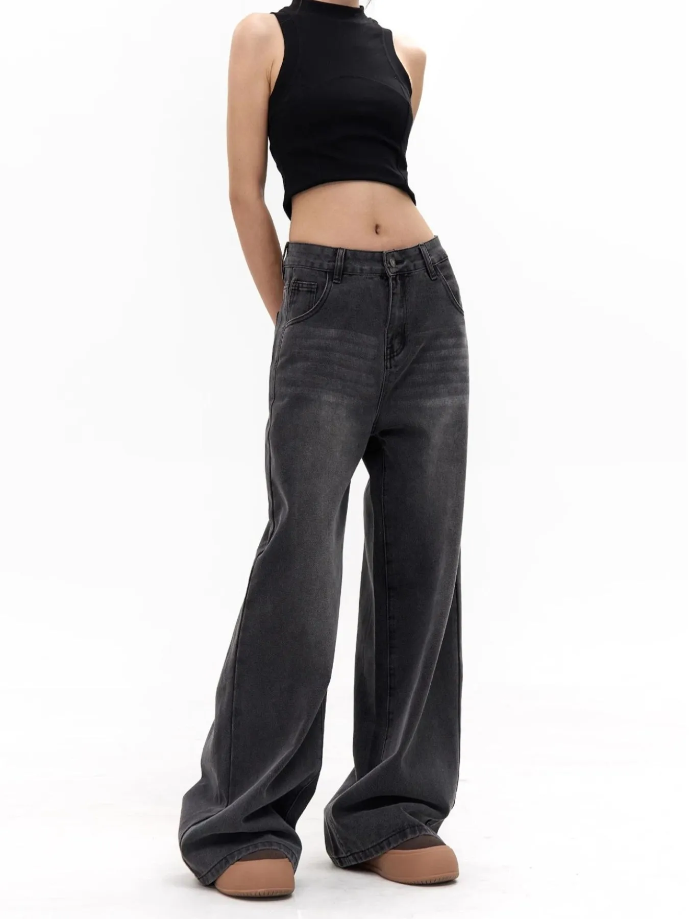 Y2K Wide Leg Low Rise Jeans
