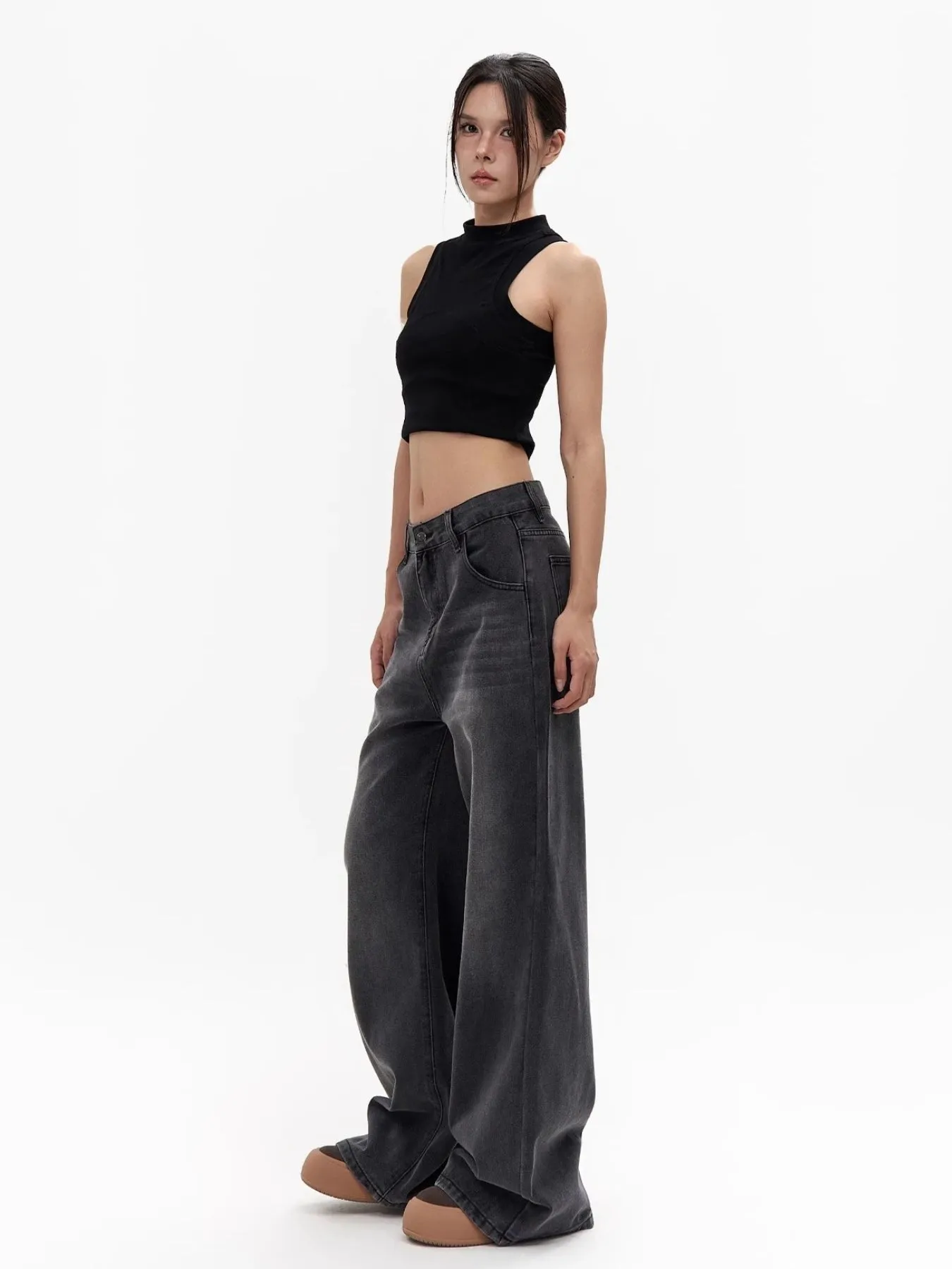 Y2K Wide Leg Low Rise Jeans