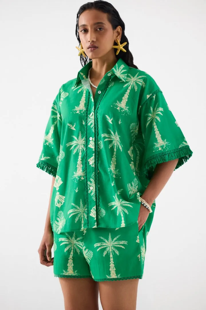 Yellow Cabana Shirt and Shorts Co-ord Set