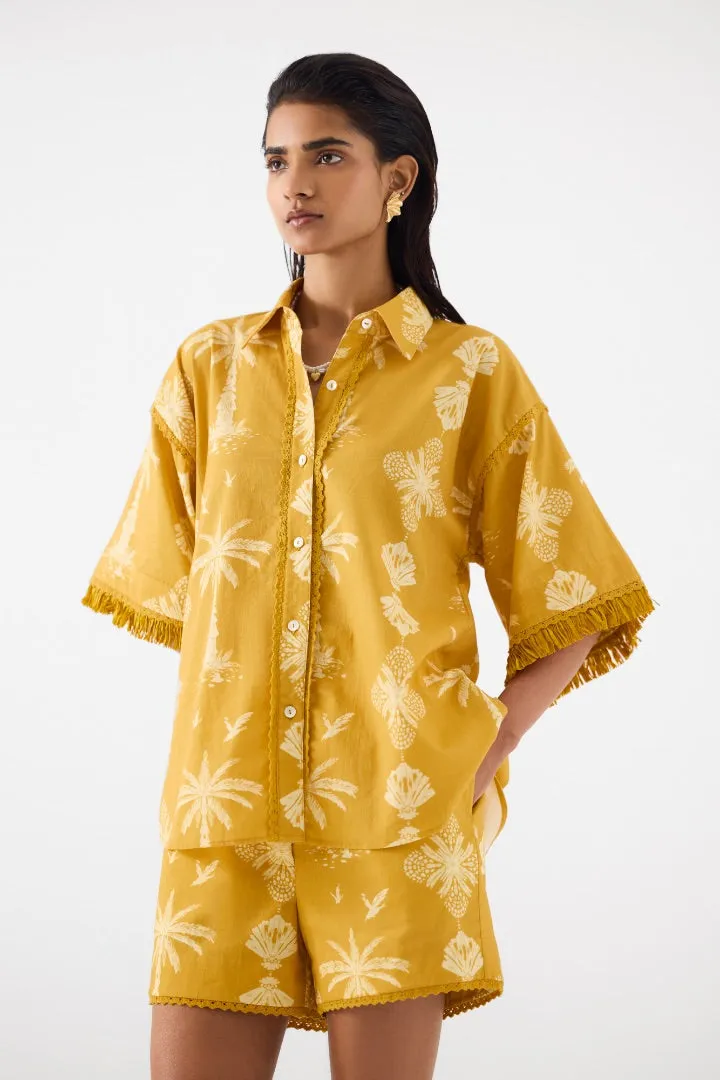 Yellow Cabana Shirt and Shorts Co-ord Set