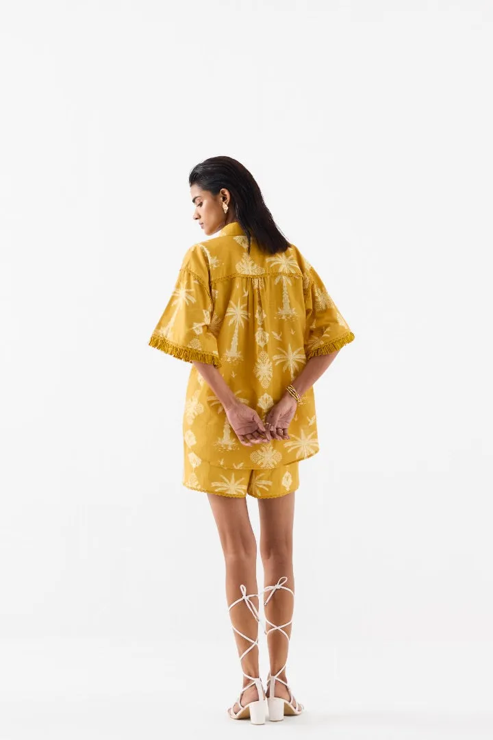 Yellow Cabana Shirt and Shorts Co-ord Set