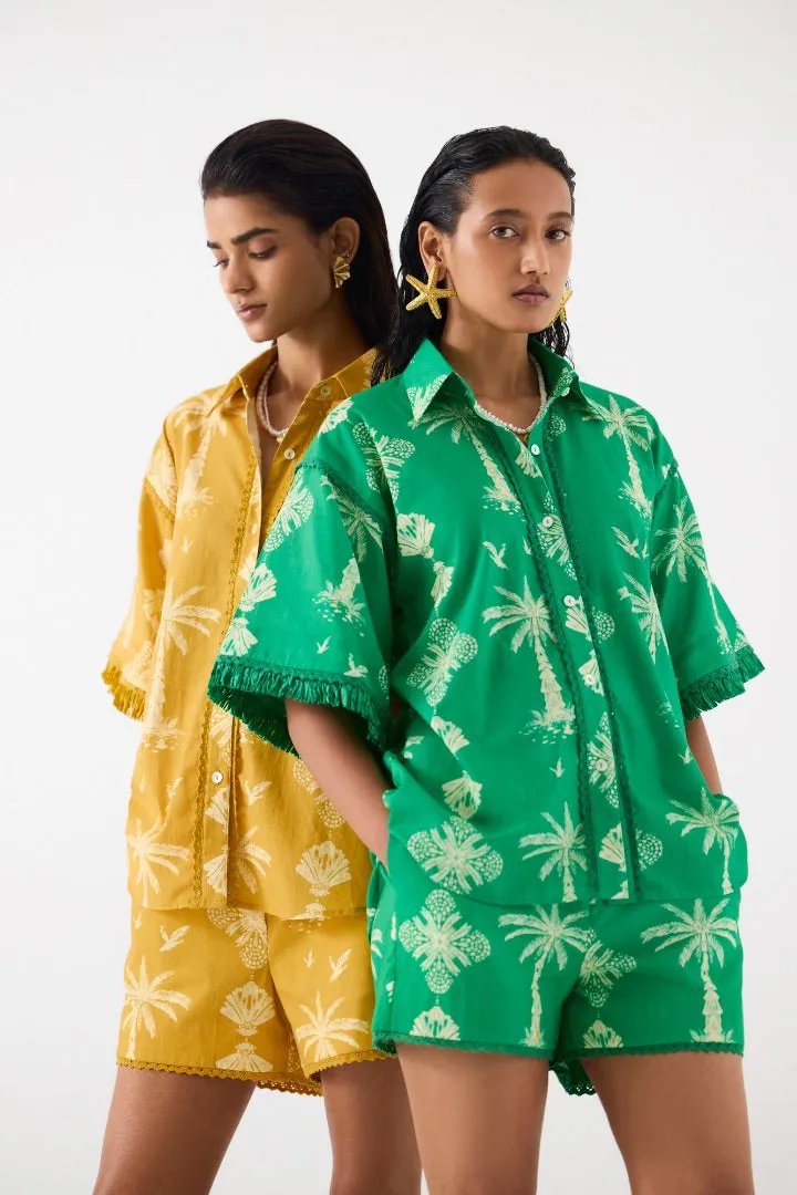 Yellow Cabana Shirt and Shorts Co-ord Set