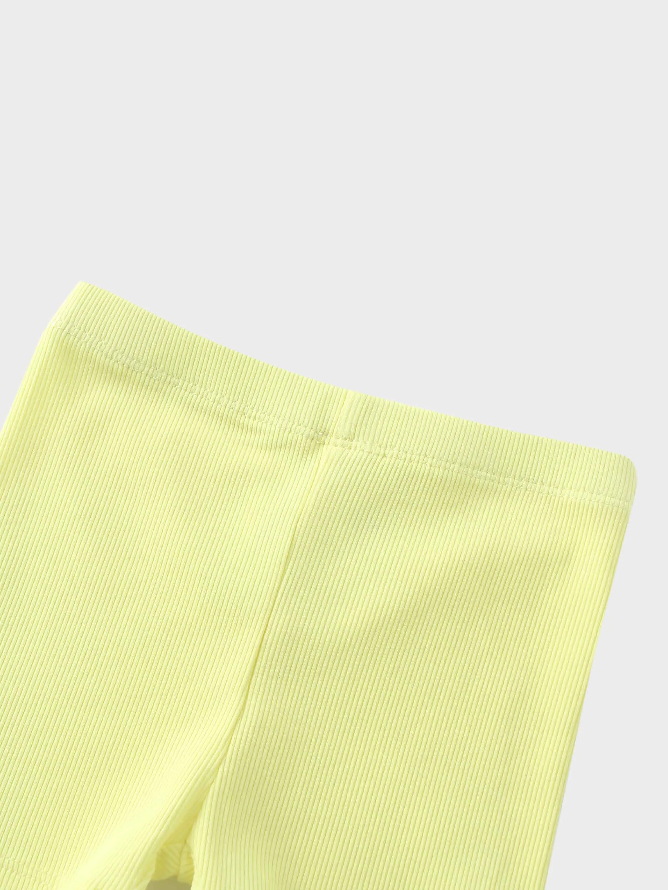 Yellow Ribbed Short Set