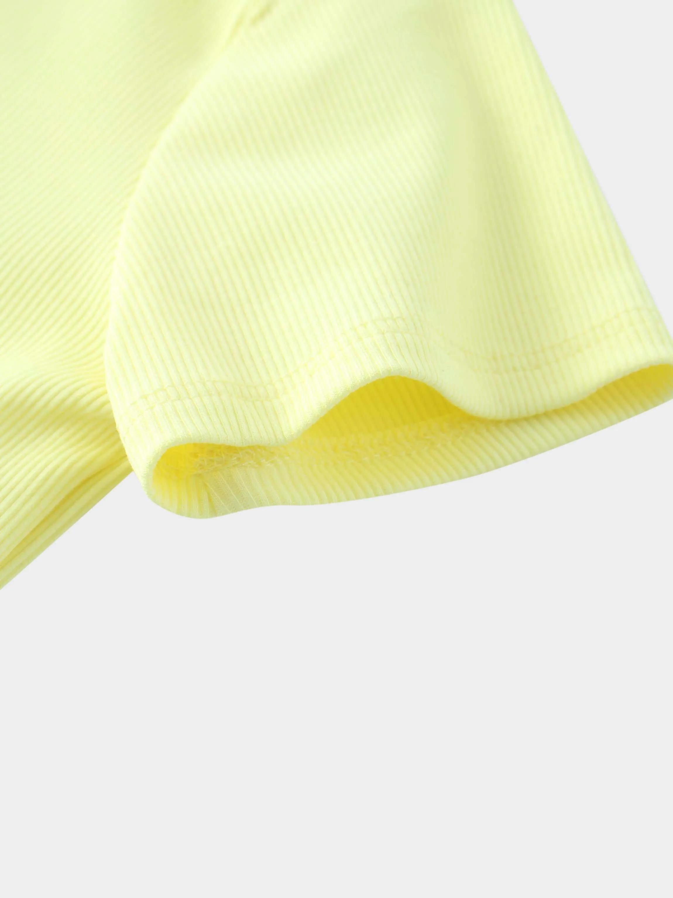 Yellow Ribbed Short Set