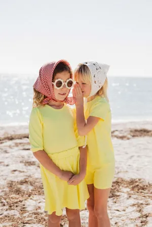 Yellow Ribbed Short Set