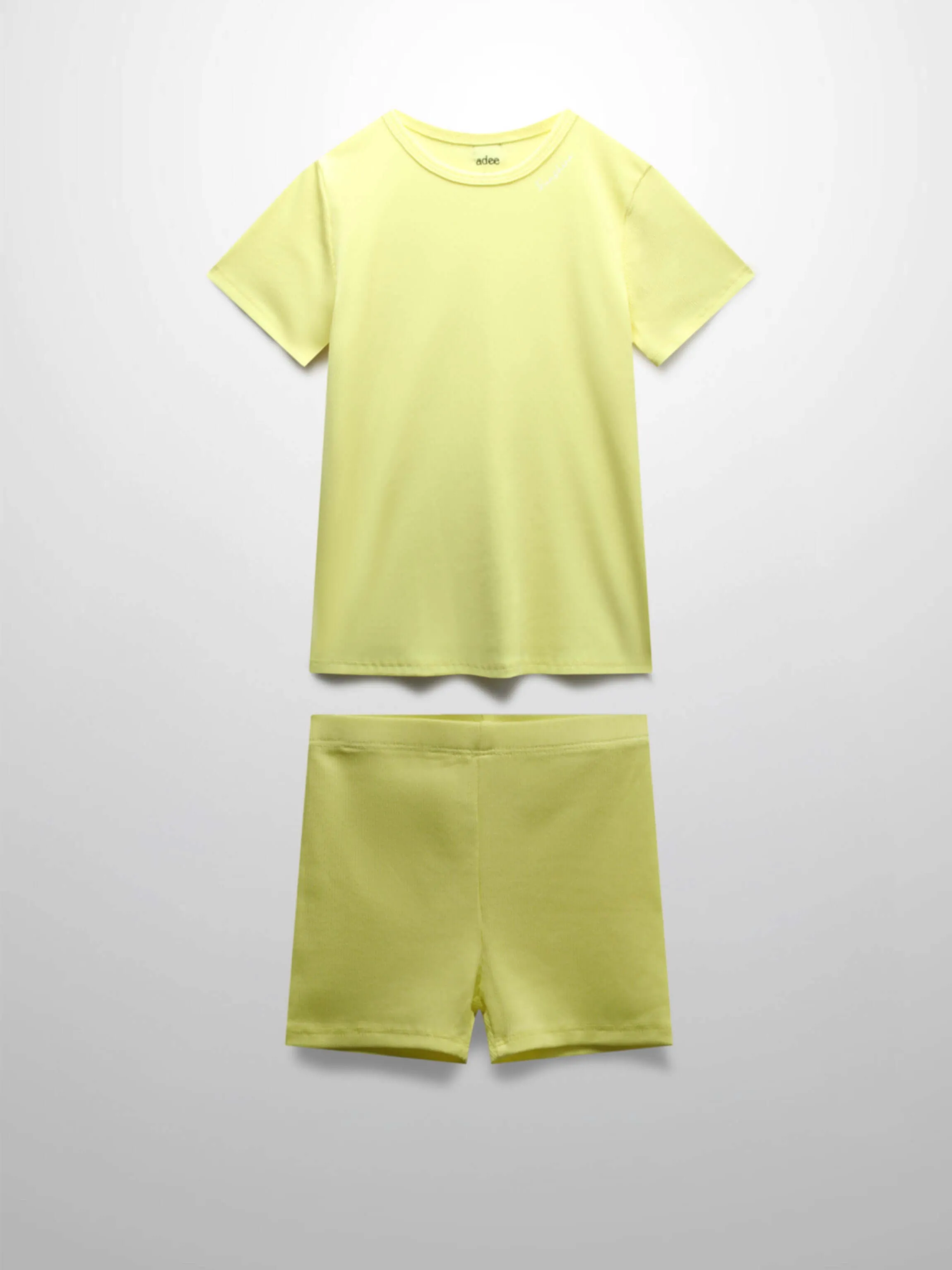 Yellow Ribbed Short Set