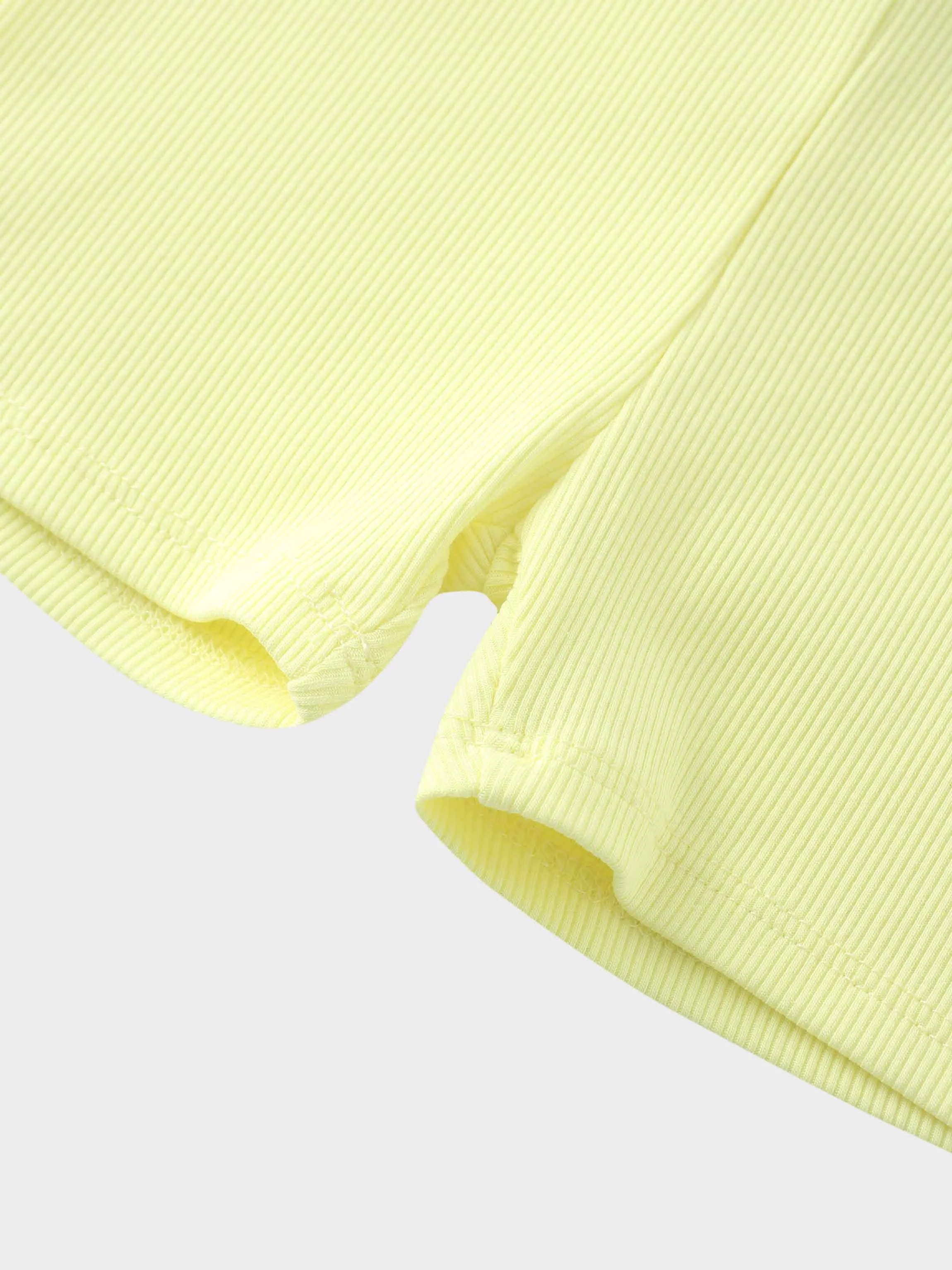 Yellow Ribbed Short Set
