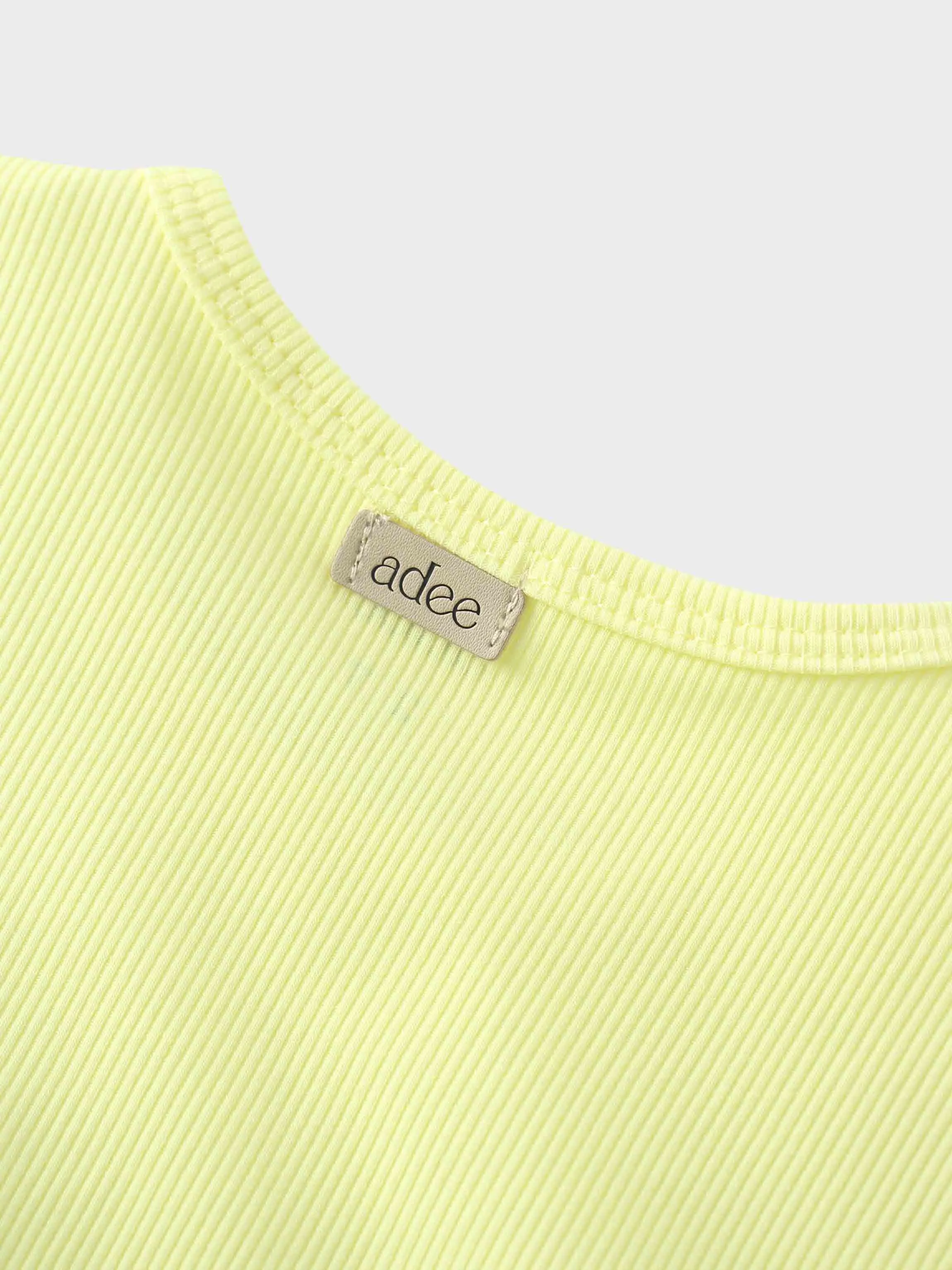 Yellow Ribbed Short Set