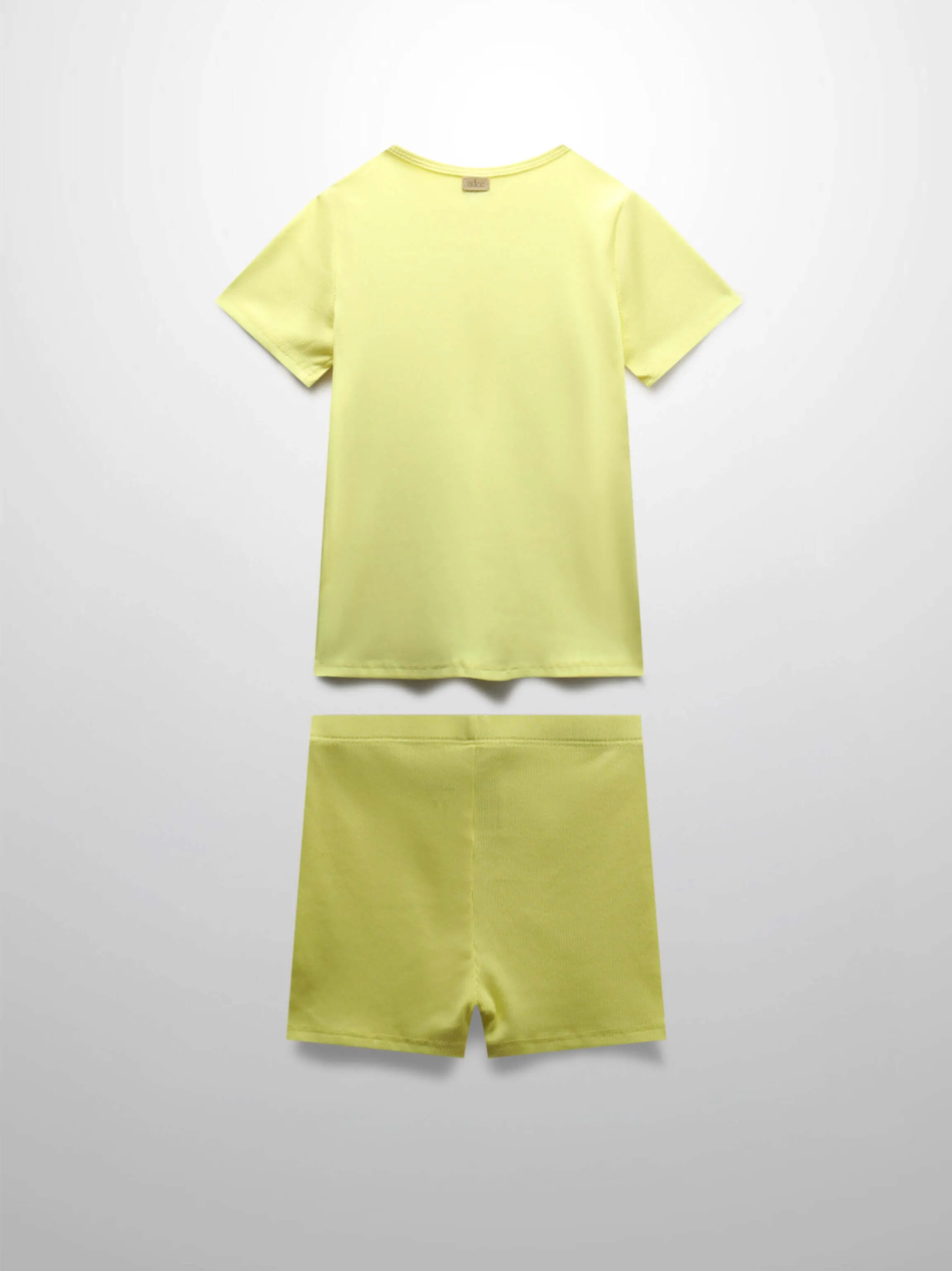 Yellow Ribbed Short Set