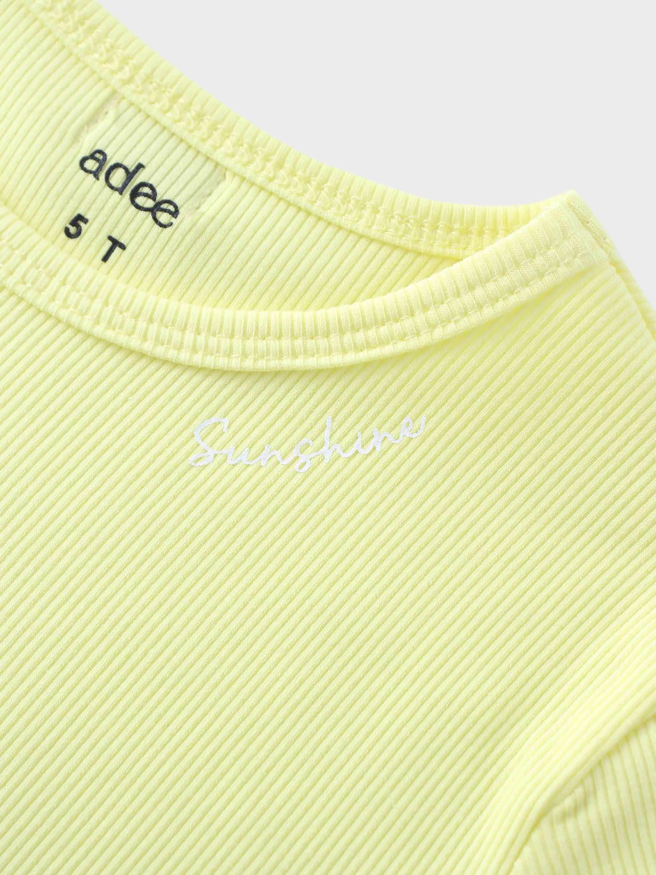 Yellow Ribbed Short Set