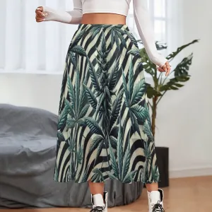 Zabra Stripes & Buds Double layer Chiffon Skirt